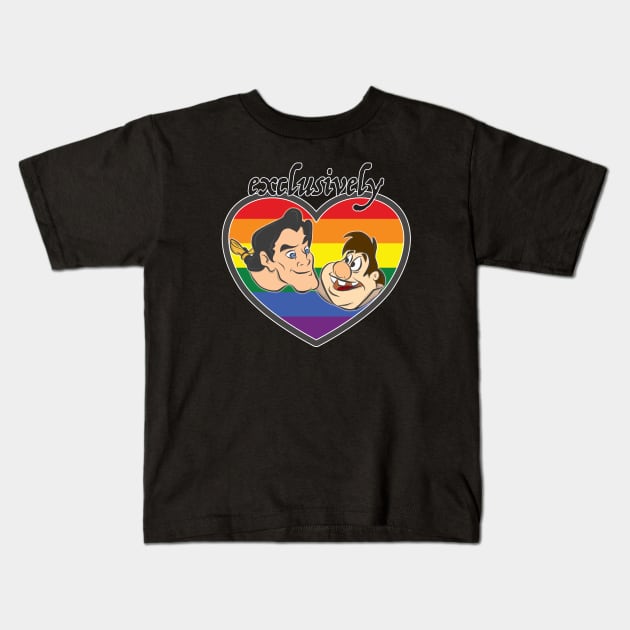 Exclusively Gaston and Lefou Kids T-Shirt by PrinceHans Designs